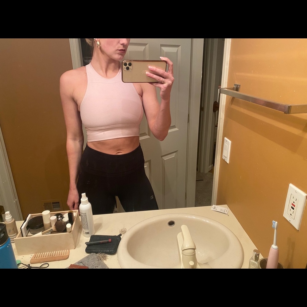 Pink Outdoor Voices High Neck Sports Bra